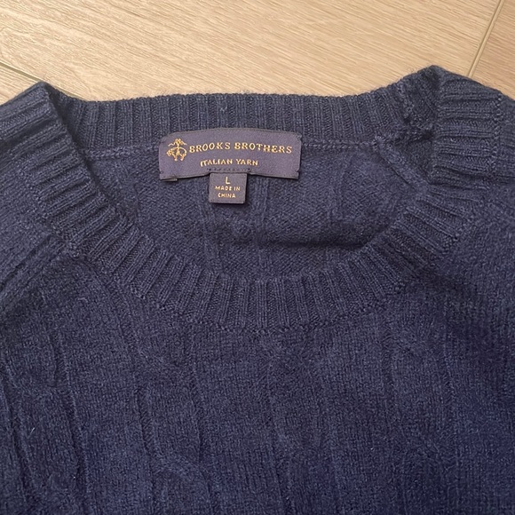 Brooks Brothers Mens Italian Yarn Cable Knit Crewneck Sweater - Picture 8 of 9